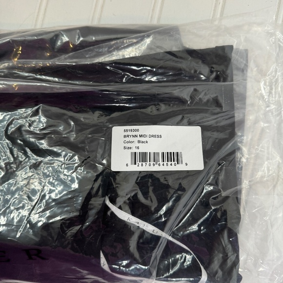 NEW SEALED IN BAG Kay Unger Brynn Midi Dress Size 16 Black - Picture 3 of 9